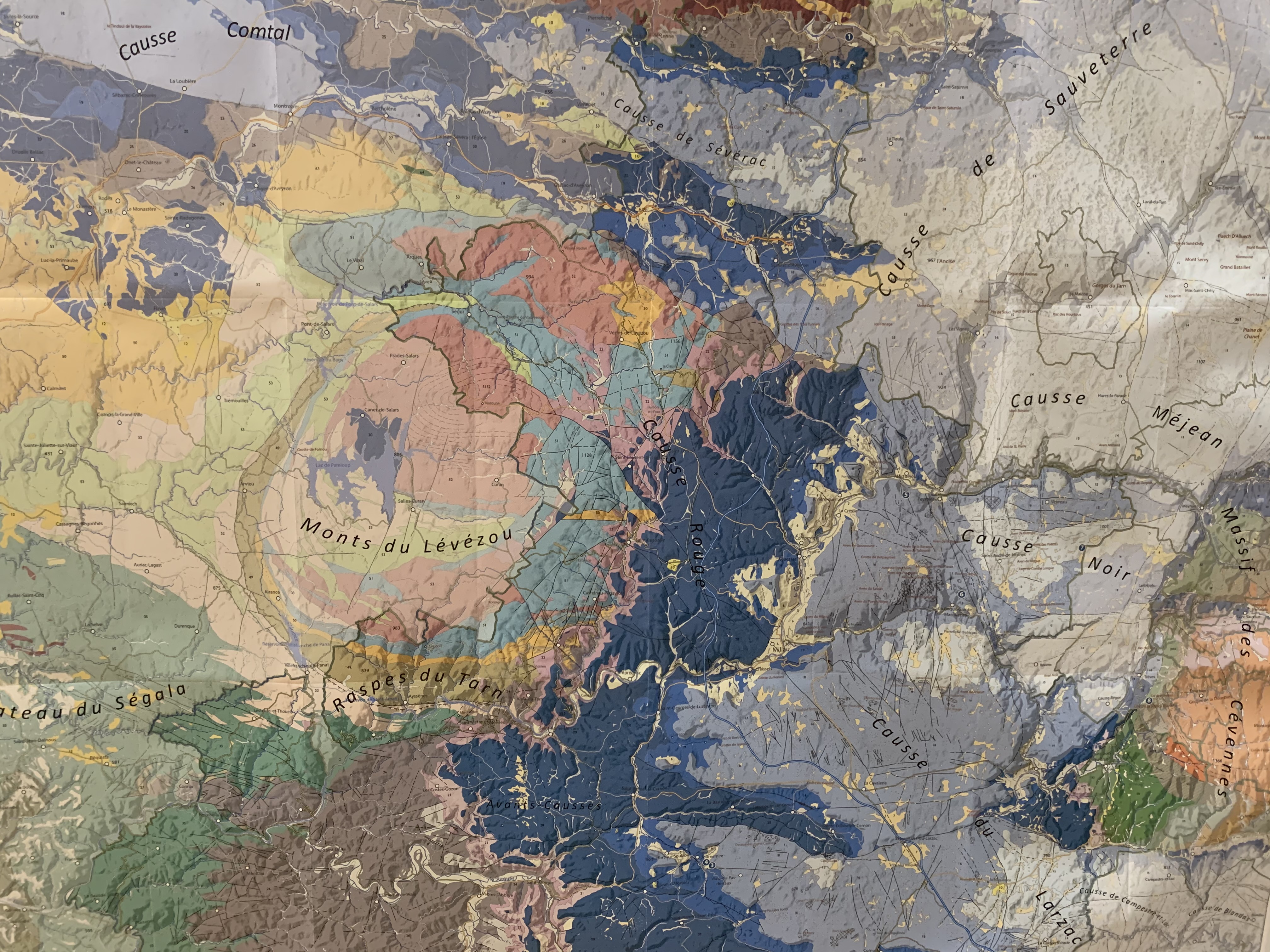 carte géologique grands causses 